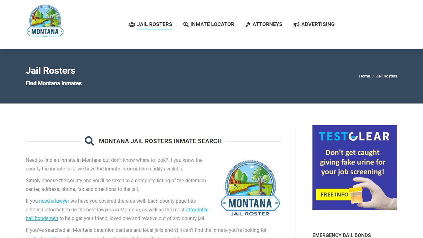 Jail Rosters Montana offers Free Inmate Search Tools